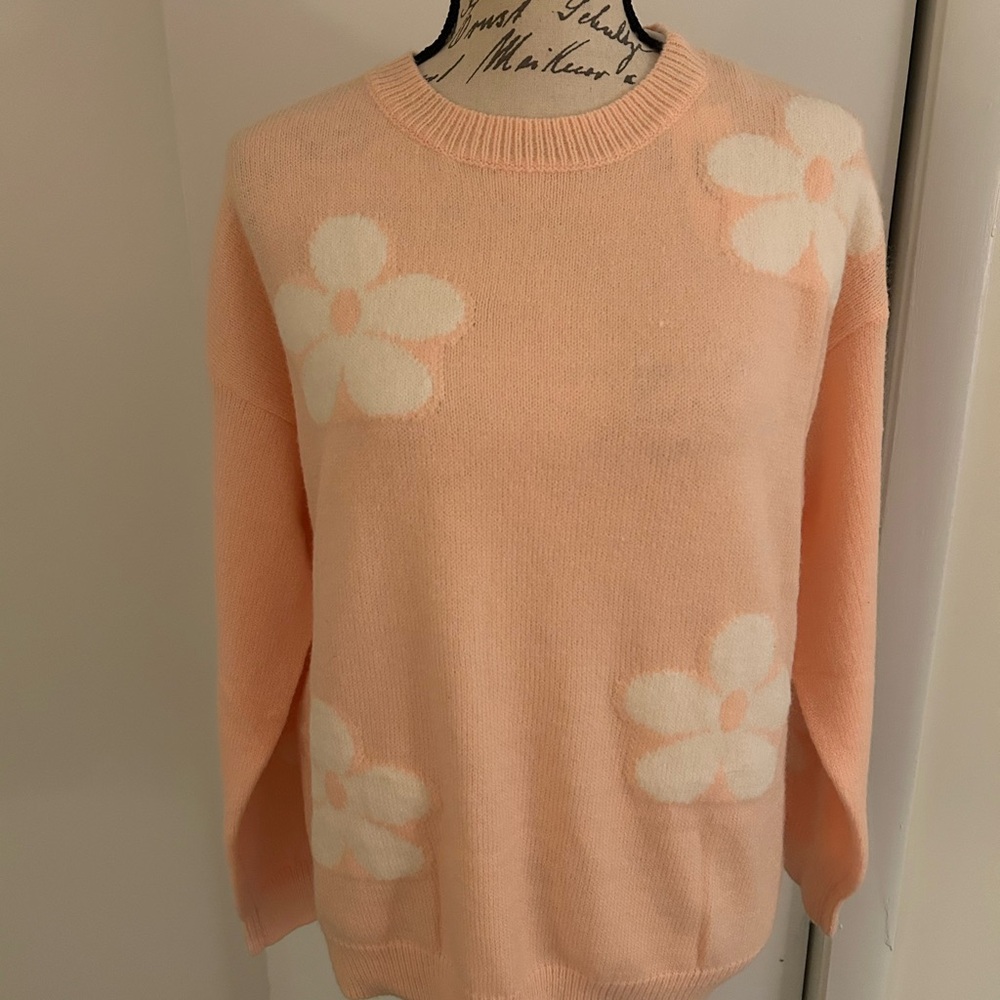 Petal & Pup Soft Orange Crewneck Sweater - Picture 3 of 5